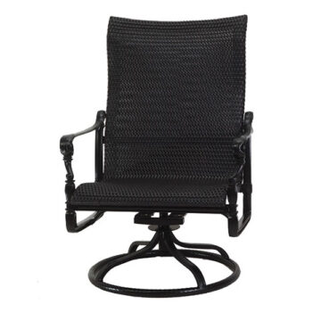 Grand Terrace Cast Aluminum Woven Swivel Rocking Lounge Chair by Gensun