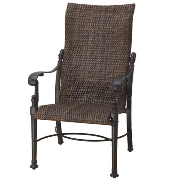 Florence Cast Aluminum Woven High Back Dining Chair by Gensun