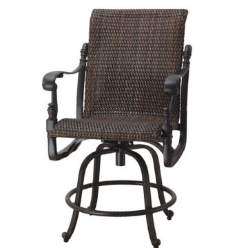 Florence Cast Aluminum Woven Swivel Counter Stool by Gensun