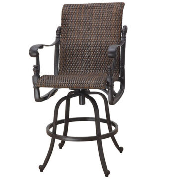 Florence Cast Aluminum Woven Swivel Bar Stool by Gensun