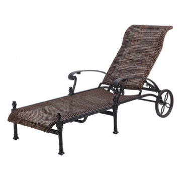 Florence Cast Aluminum Woven Chaise Lounge by Gensun