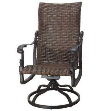 Florence Cast Aluminum Woven High Back Swivel Dining Chair by Gensun