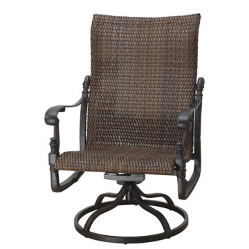 Florence Cast Aluminum Woven High Back Swivel Rocking Lounge Chair by Gensun