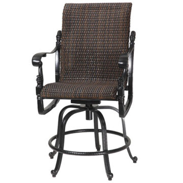 Florence Cast Aluminum Woven Swivel Rocker Counter Stool by Gensun