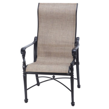 Grand Terrace Cast Aluminum High Back Sling Dining Chair by Gensun