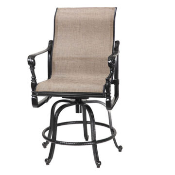 Grand Terrace Cast Aluminum Sling Swivel Rocker Counter Stool by Gensun