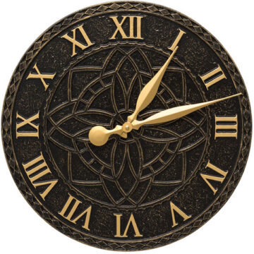 Artisan 16" Indoor Outdoor Wall Clock Black/Gold