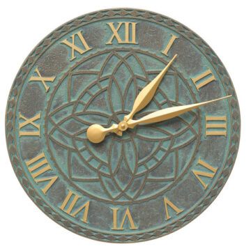 Artisan 16" Indoor Outdoor Wall Clock Bronze Verdigris