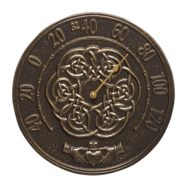 Irish Blessings 12" Indoor Outdoor Wall Thermometer- French Bronze