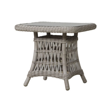 Lloyd Flanders Mackinac Wicker End Table Glass Top