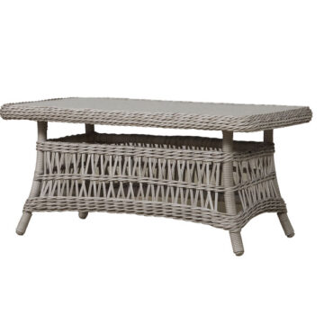 Lloyd Flanders Mackinac Wicker Coffee Table Glass Top