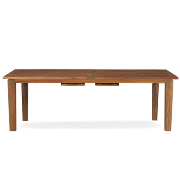 Lloyd Flanders 86"-110" Dbl Butterfly Leaf Teak Umbrella Dining Table