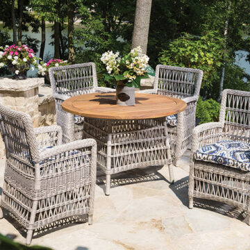 Lloyd Flanders Mackinac Dining Set w/ Teak Table