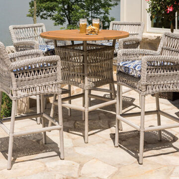 Lloyd Flanders Mackinac Bar Set w/ Teak Table