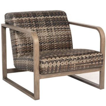 Reunion Wicker Calico Lounge Chair by Woodard