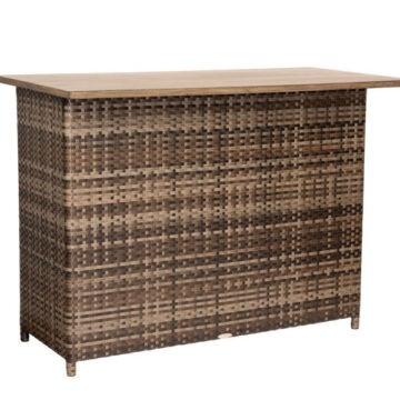 Reunion Wicker Calico 58''W x 30''D Rectangular Bar Island Table by Woodard