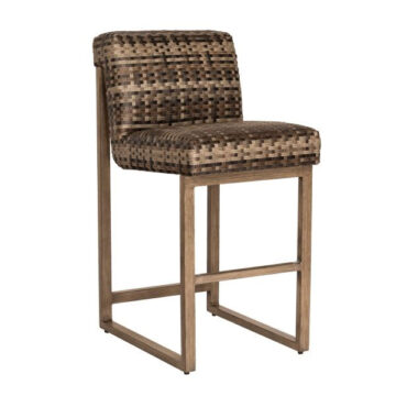 Reunion Wicker Calico Armless Barstool by Woodard