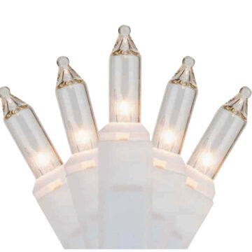 100 Clear Mini Lights - White Wire
