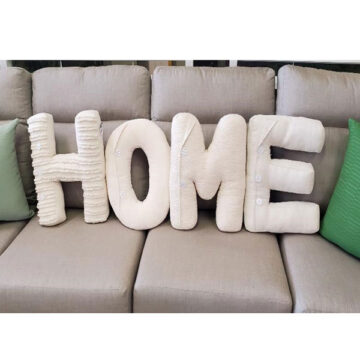 Home Letters Cotton Pillow Set of 4
