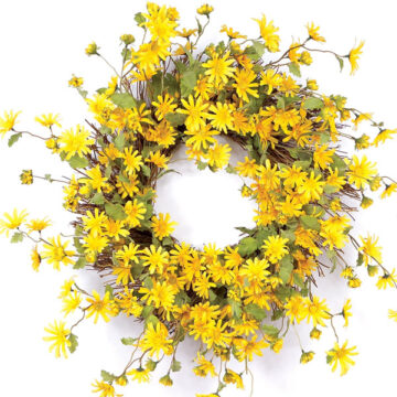 Daisy Wreath 23"D Polyester