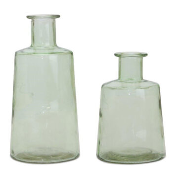 Glass Green Vase Set/2