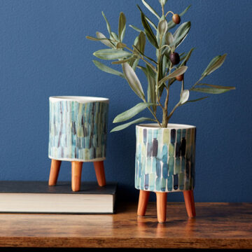 Teal Pot with Legs Set/2