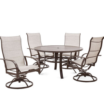 Key West Sling 5 Piece Dining Set (4 Swivel Rocker Dining Chairs, 54" By Winston