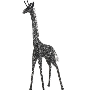 Black Metal Giraffe Indoor Outdoor Tall Garden Sculpture