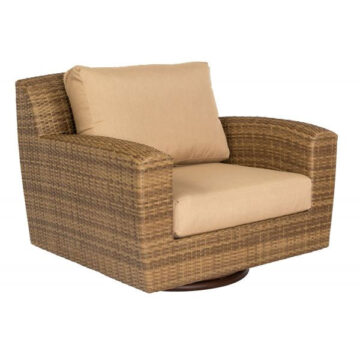 Saddleback Resin Wicker Swivel Lounge Chair by Woodard