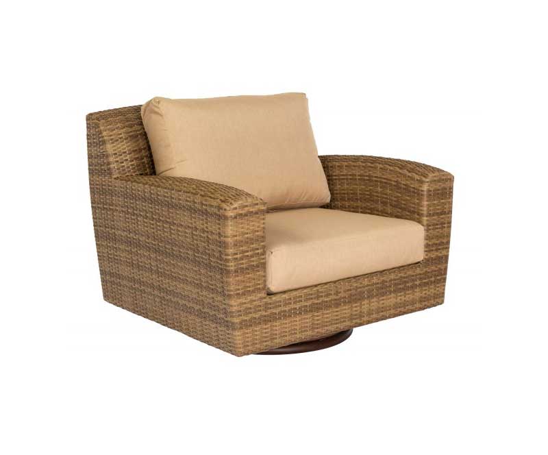 Seasonal Concepts | Saddleback Resin Wicker Swivel Lounge Chair by Woodard