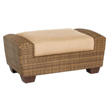 Saddleback Resin Wicker Ottoman by Woodard