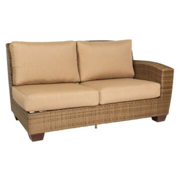 Saddleback Resin Wicker Right Arm Facing Loveseat Sectional by Woodard