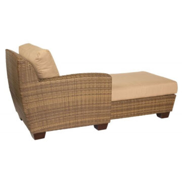 Saddleback Resin Wicker Left Arm Facing Chaise Sectional by Woodard