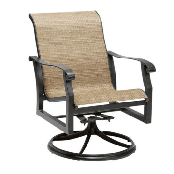 Cortland Sling Aluminum Swivel Rocking Dining Chair by Woodard