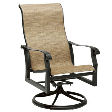 Cortland Sling Aluminum Swivel Rocking Dining Chair by Woodard