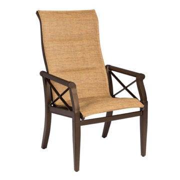 Andover Padded Sling Aluminum High Back Dining Chair by Woodard