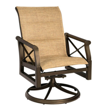 Andover Padded Sling Aluminum Low Back Swivel Rocker by Woodard