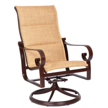 Belden Padded Sling Aluminum High Back Swivel Rocker by Woodard