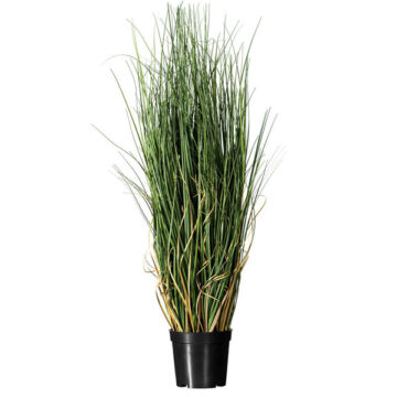 36" Artificial Potted Green Curled Grass