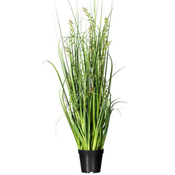 48" PVC Artificial Potted Green Sheep's Grass and Plastic Grass