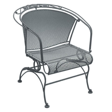 Briarwood Wrought Iron Coil Spring Barrel Chair by Woodard