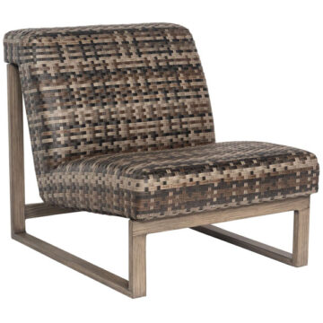 Reunion Wicker Calico Armless Lounge Chair by Woodard