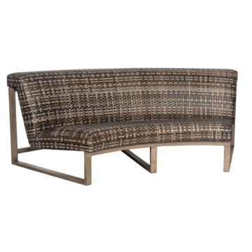 Reunion Wicker Calico Curved Sofa by Woodard
