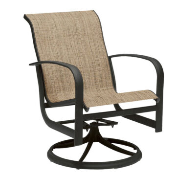 Fremont Sling Aluminum Swivel Dining Chair by Woodard