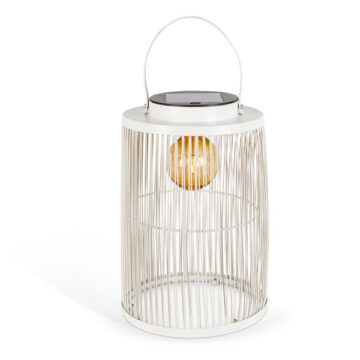 13.78"H Metal Lantern with Solar Light