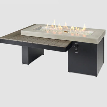 Uptown Coastal Grey Linear Gas Fire Pit Table by Outdoor Great Room
