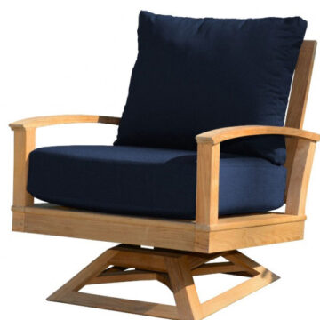 St. Lucia Teak Deep Seating Swivel Armchair- Three Birds Casual