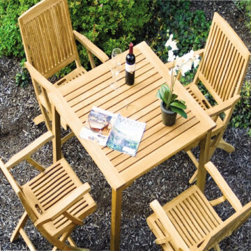 Braxton Folding Arm Chairs w/ 36" Dining By Three Birds Casual