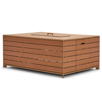 Essence NexTeak Rectangular Chat Height Fire Table - Natural By Woodard