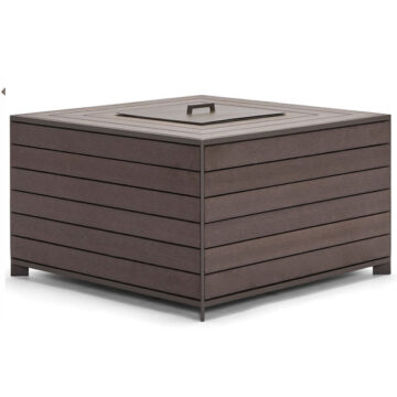 Essence NexTeak Square Chat Height Fire Table - Natural By Woodard